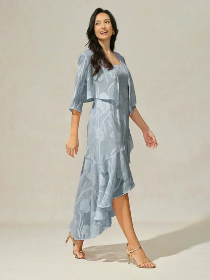 Floral Sheer Chiffon 3/4 Sleeve Shrug