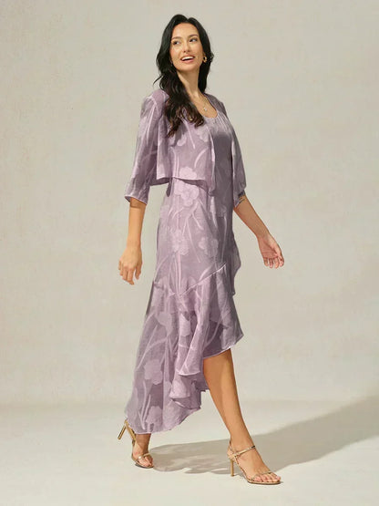 Floral Sheer Chiffon 3/4 Sleeve Shrug