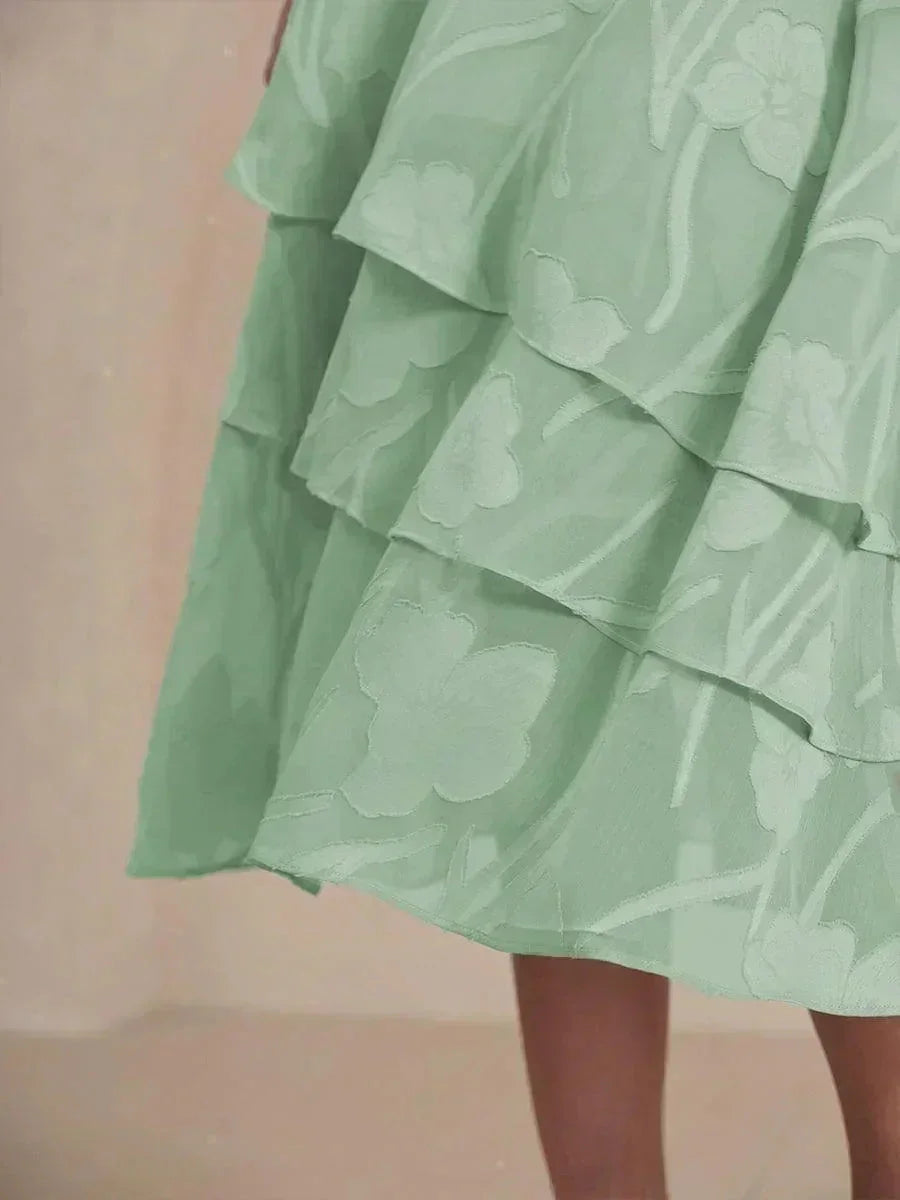 Chiffon-Midirock mit Blumenmuster