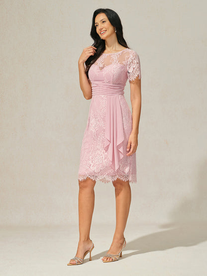 Lace Trim Chiffon Dress