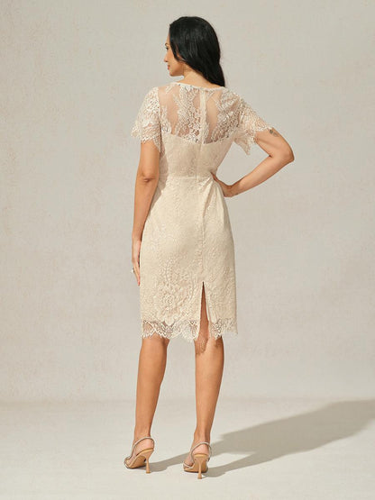 Lace Trim Chiffon Dress