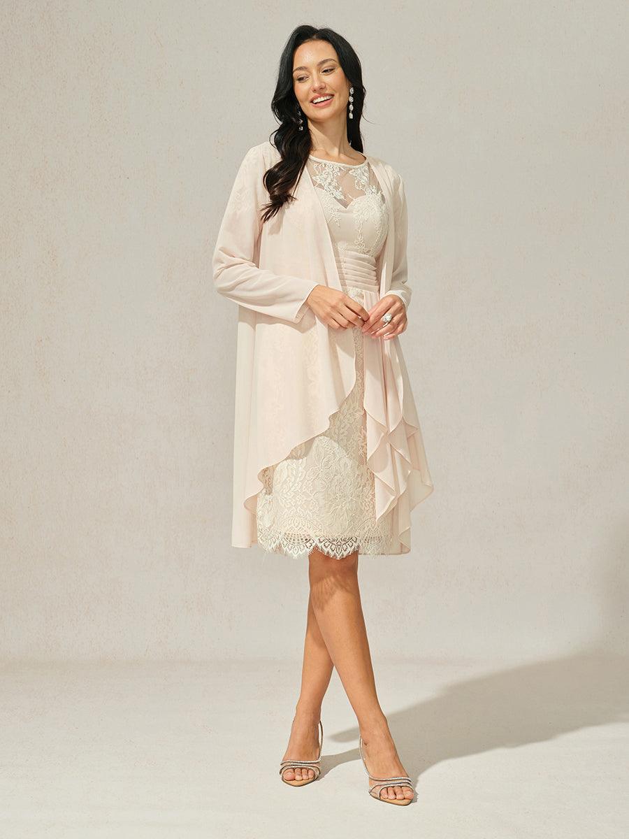 Lace Trim Chiffon Dress
