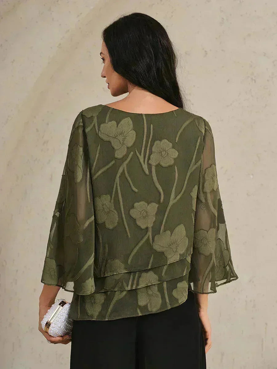Chiffon Floral Layered Blouse