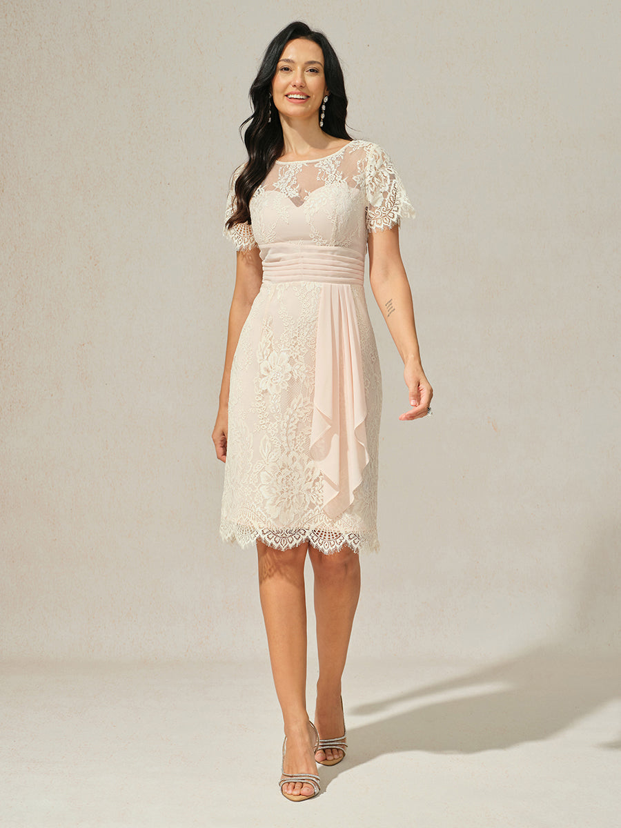 Lace Trim Chiffon Dress