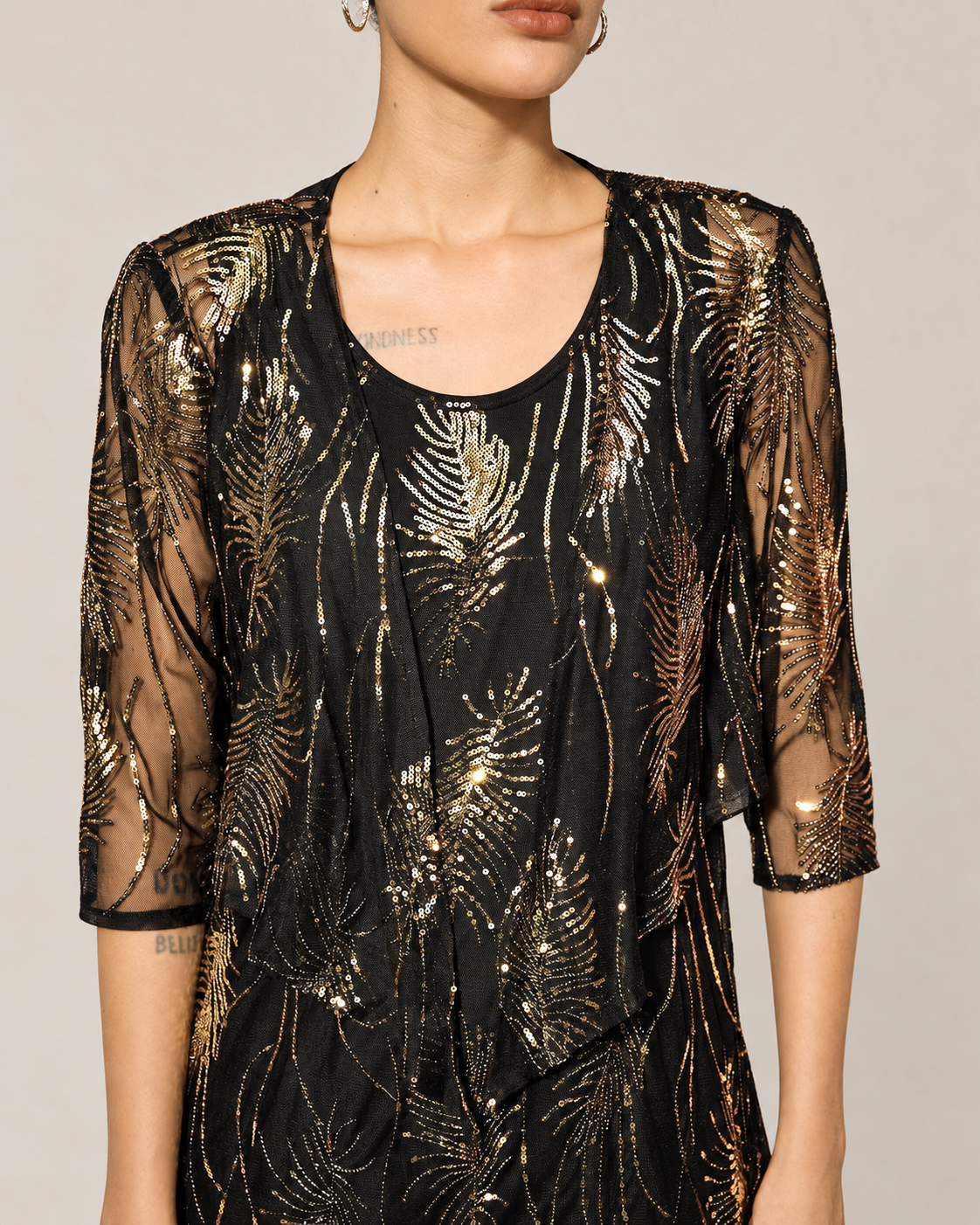 Mesh Sequin Short Shrug