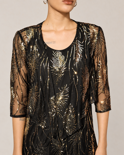 Mesh Sequin Short Shrug