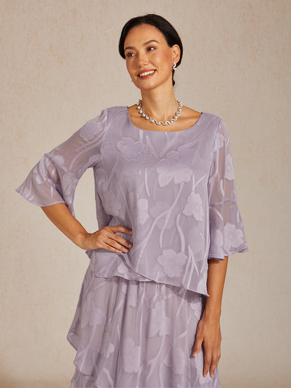 Feestelijke Chiffonblouse Met Asymmetrische Zoom