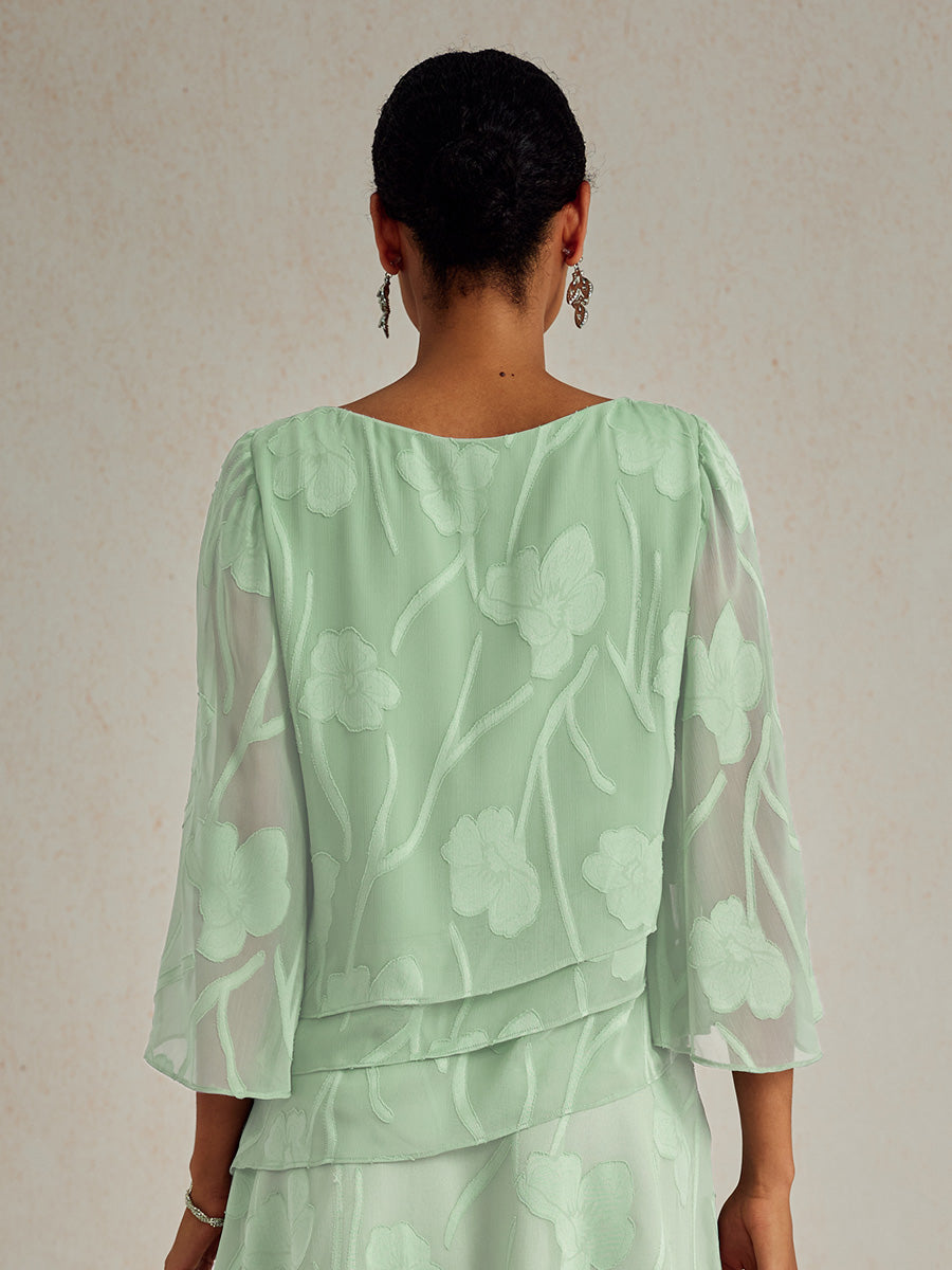 Gelaagde Chiffonblouse met Bloemenprint