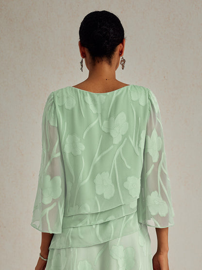 Gelaagde Chiffonblouse met Bloemenprint