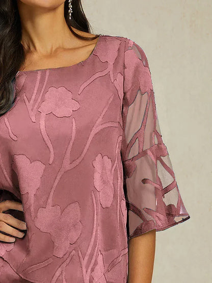Dressy Chiffon Asymmetric Hem Blouse