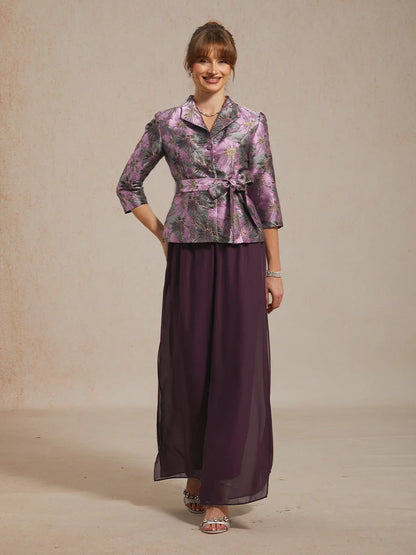 Hose mit geradem Bein und Chiffon-Überzug mit Schlitz am Bein