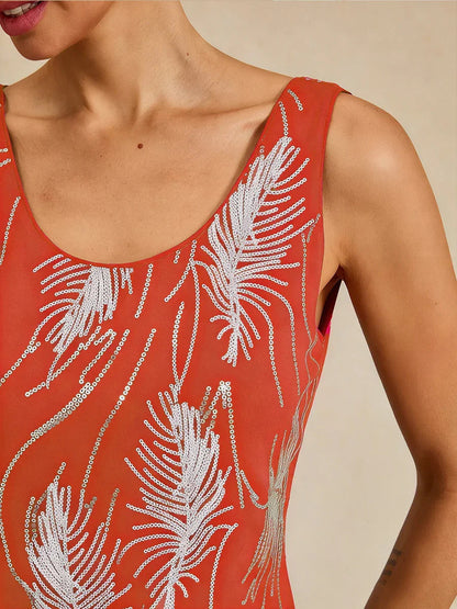 Elegant Mandarin Collar Sequin Twinset