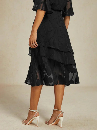 Bloemen Chiffon Midi Rok