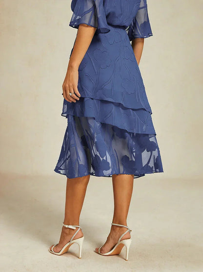 Floral Chiffon Midi Skirt