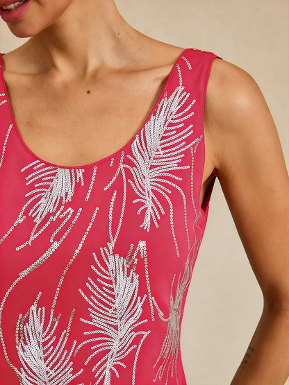 Elegant Mandarin Collar Sequin Twinset