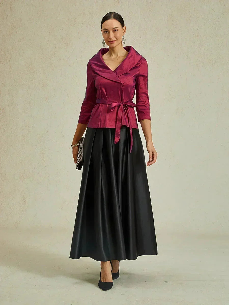 Formelles Ballkleid aus Satin in A-Linie mit Taschen