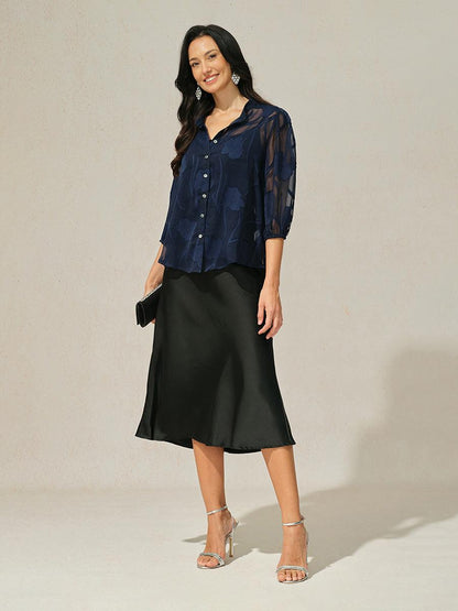 Floral Chiffon Shirt Set