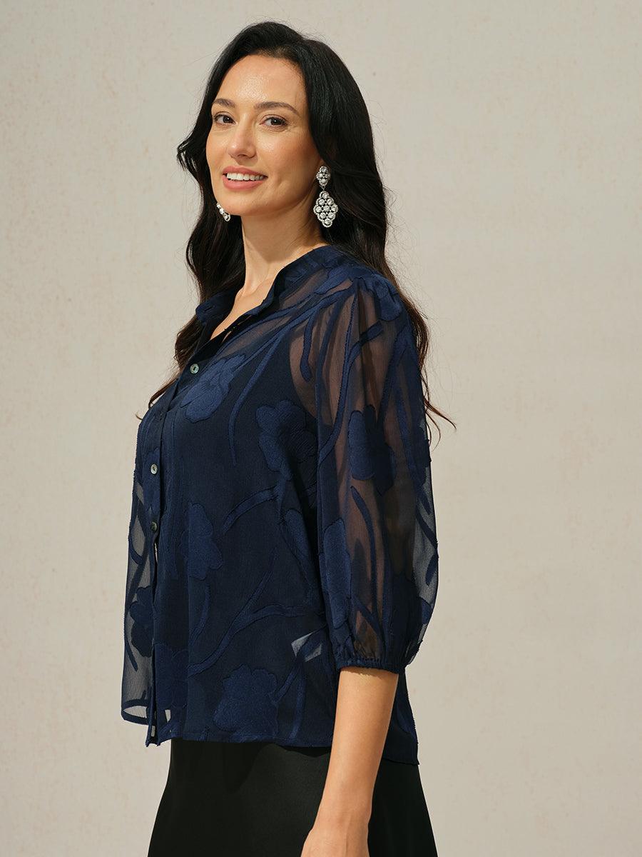 Floral Chiffon Shirt Set