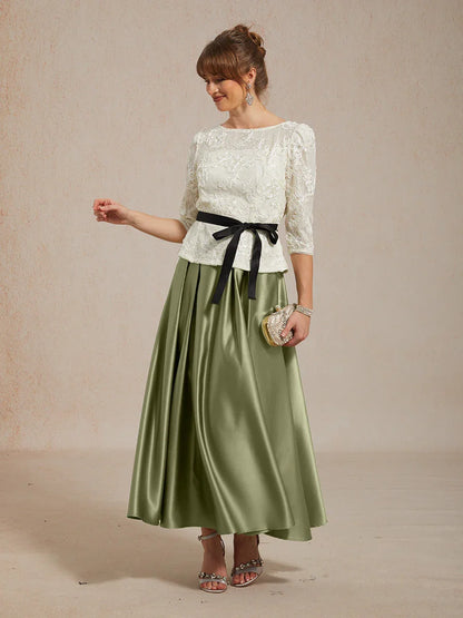 Formelles Ballkleid aus Satin in A-Linie mit Taschen