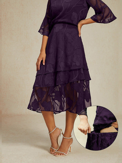 Jupe midi en mousseline fleurie