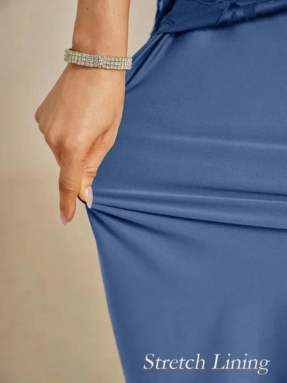 Rüschen-Spitzen-Maxikleid für große Größen