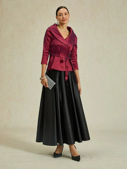 Formal Satin A-Line Ballgown Skirt with Pockets