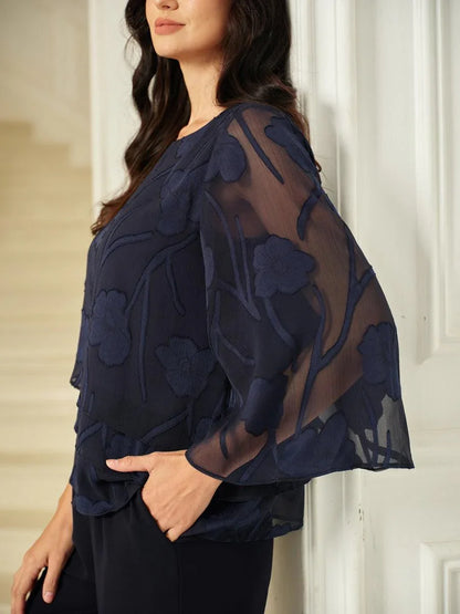 Blusa de Capas Floral de Chifón