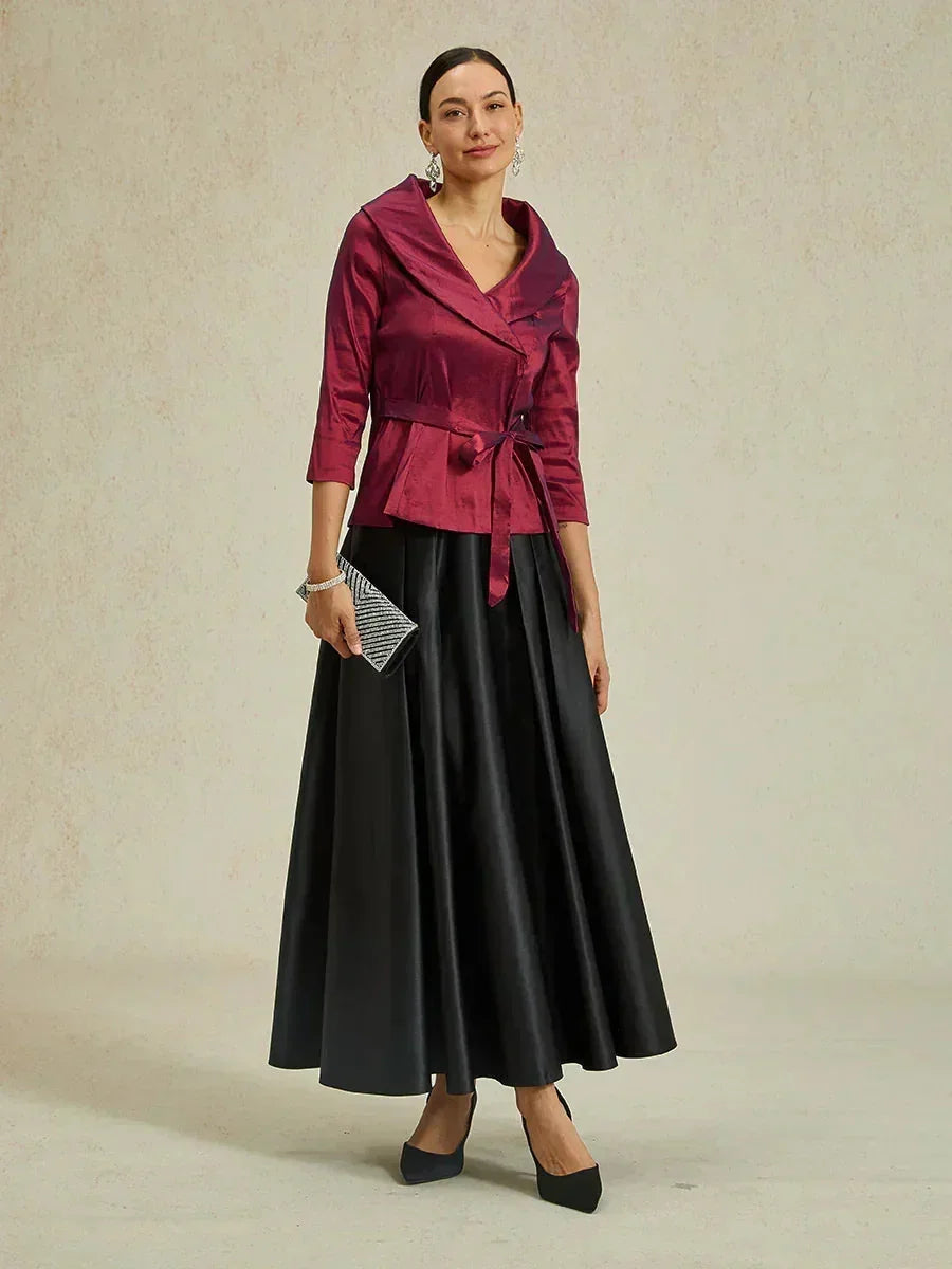 Formelles Ballkleid aus Satin in A-Linie mit Taschen