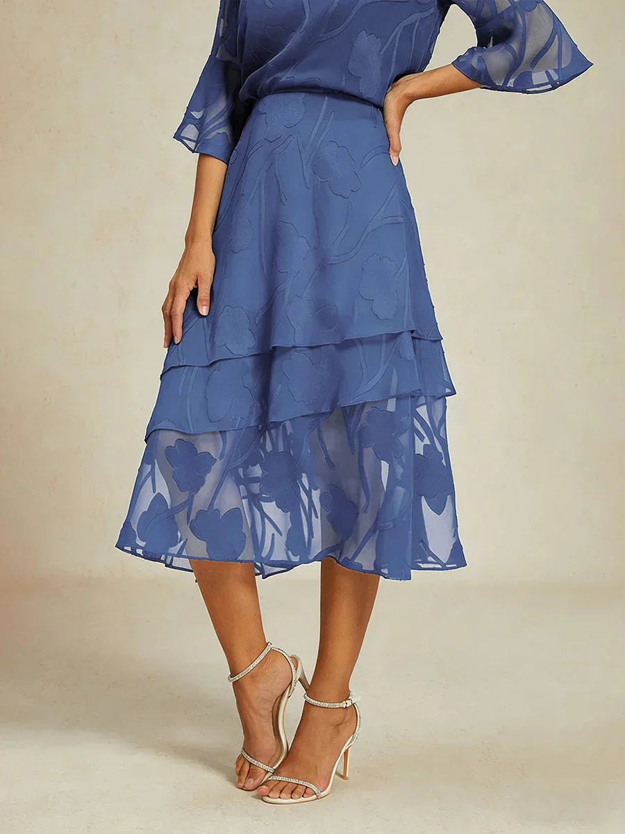 Floral Chiffon Midi Skirt