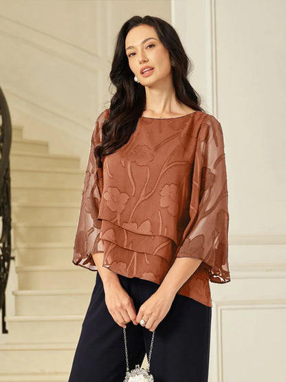 Blusa de Capas Floral de Chifón