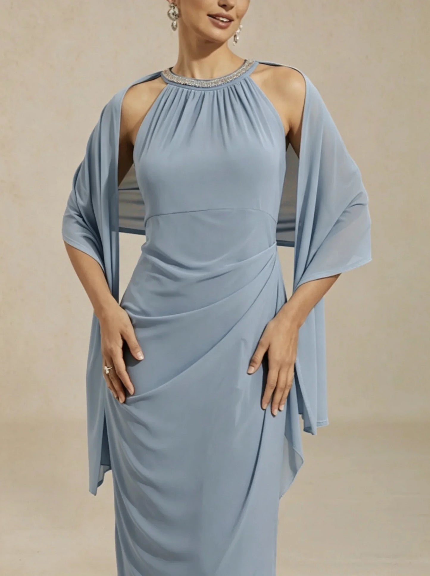 Langer Schal aus Stretch-Mesh