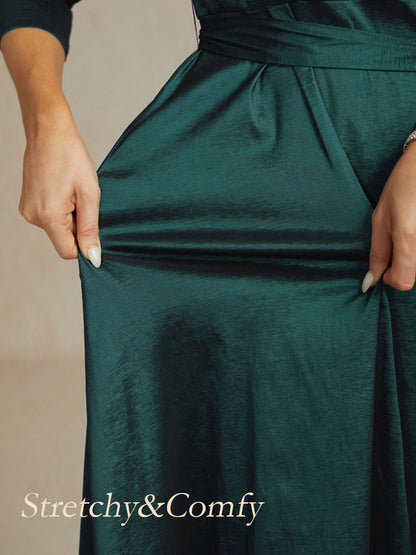 High Low Taffeta Cocktail Dress with Tie Belt