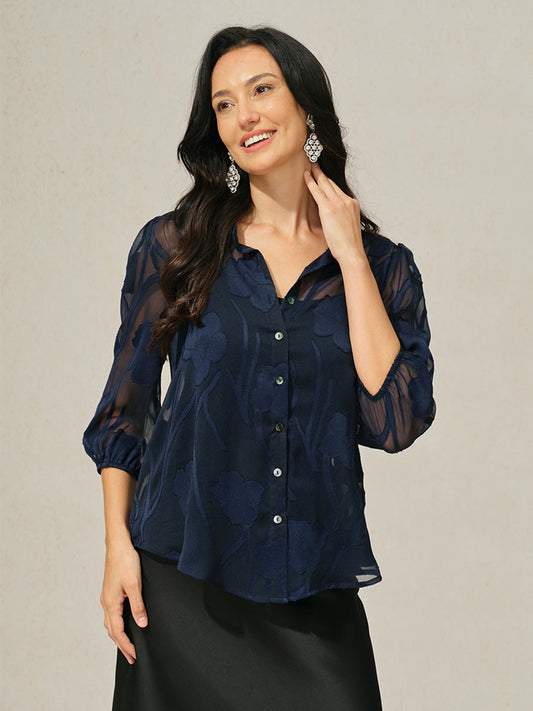 Floral Chiffon Shirt Set