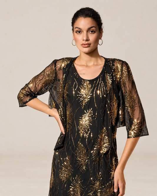 Mesh Sequin Short Shrug