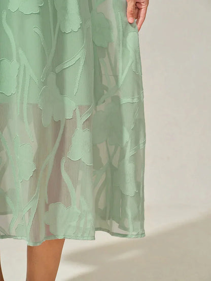 Ruffle Flutter Lace Maxi Dress