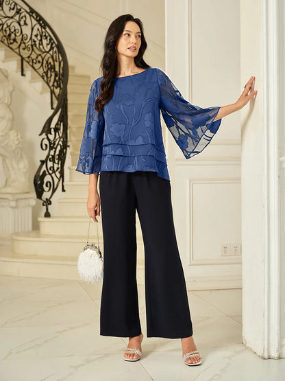 Blusa de Capas Floral de Chifón