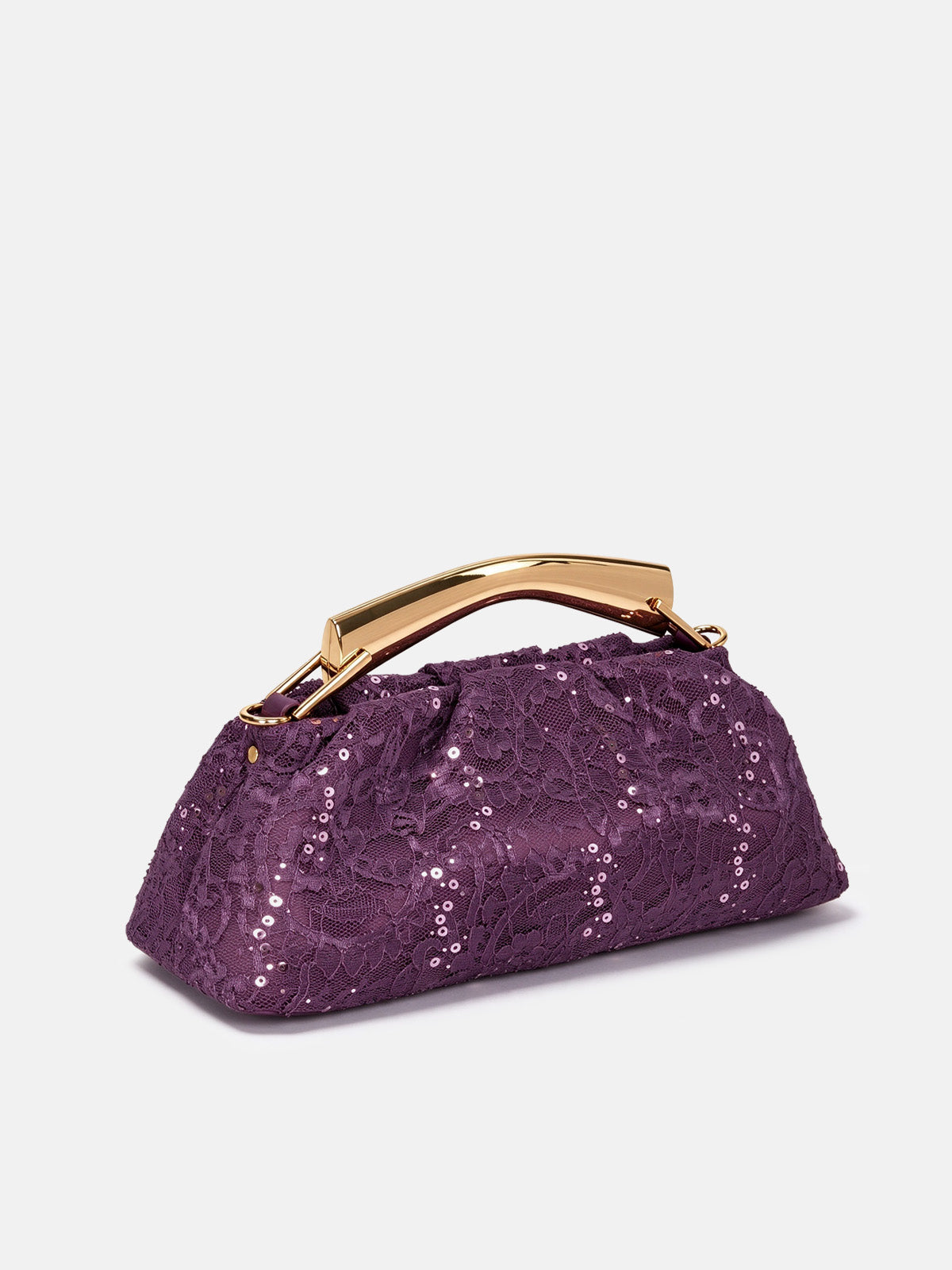 Sequin Lace Frame Clutch Bag