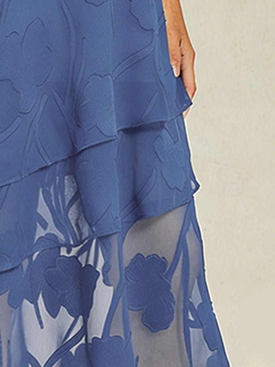 Floral Chiffon Midi Skirt