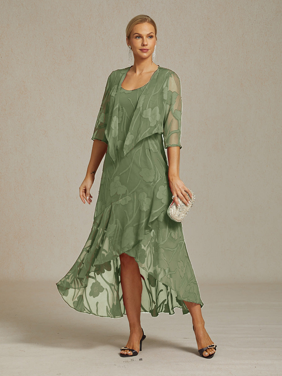 Bloemen-Doorschijnende Chiffon Shrug met 3/4-Mouwen