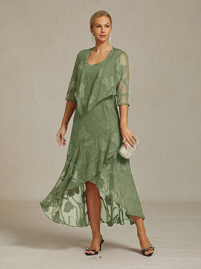 Bloemen-Doorschijnende Chiffon Shrug met 3/4-Mouwen