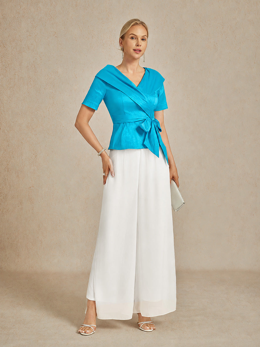 Hose mit geradem Bein und Chiffon-Überzug mit Schlitz am Bein