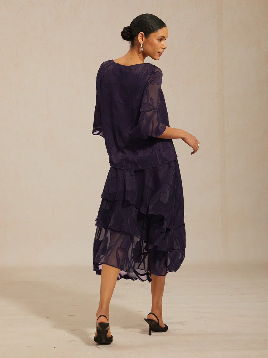 Floral Chiffon Midi Skirt