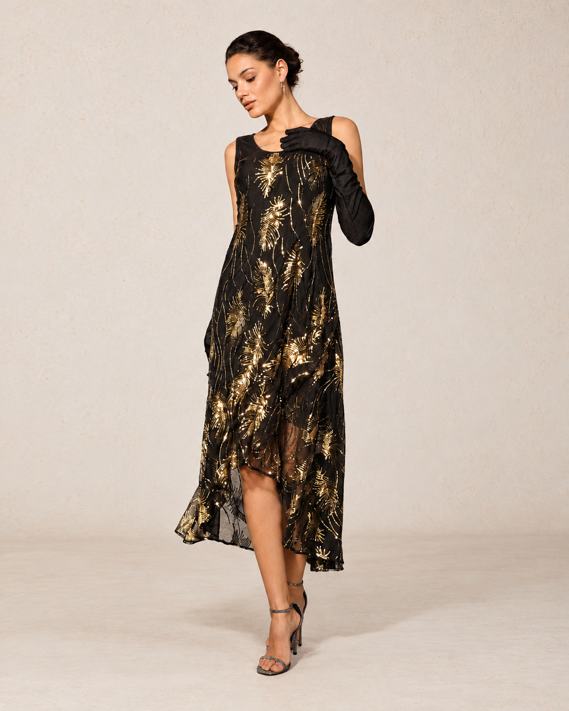 Sleeveless Sequin Maxi Dress