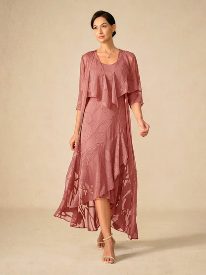 Floral Sheer Chiffon 3/4 Sleeve Shrug