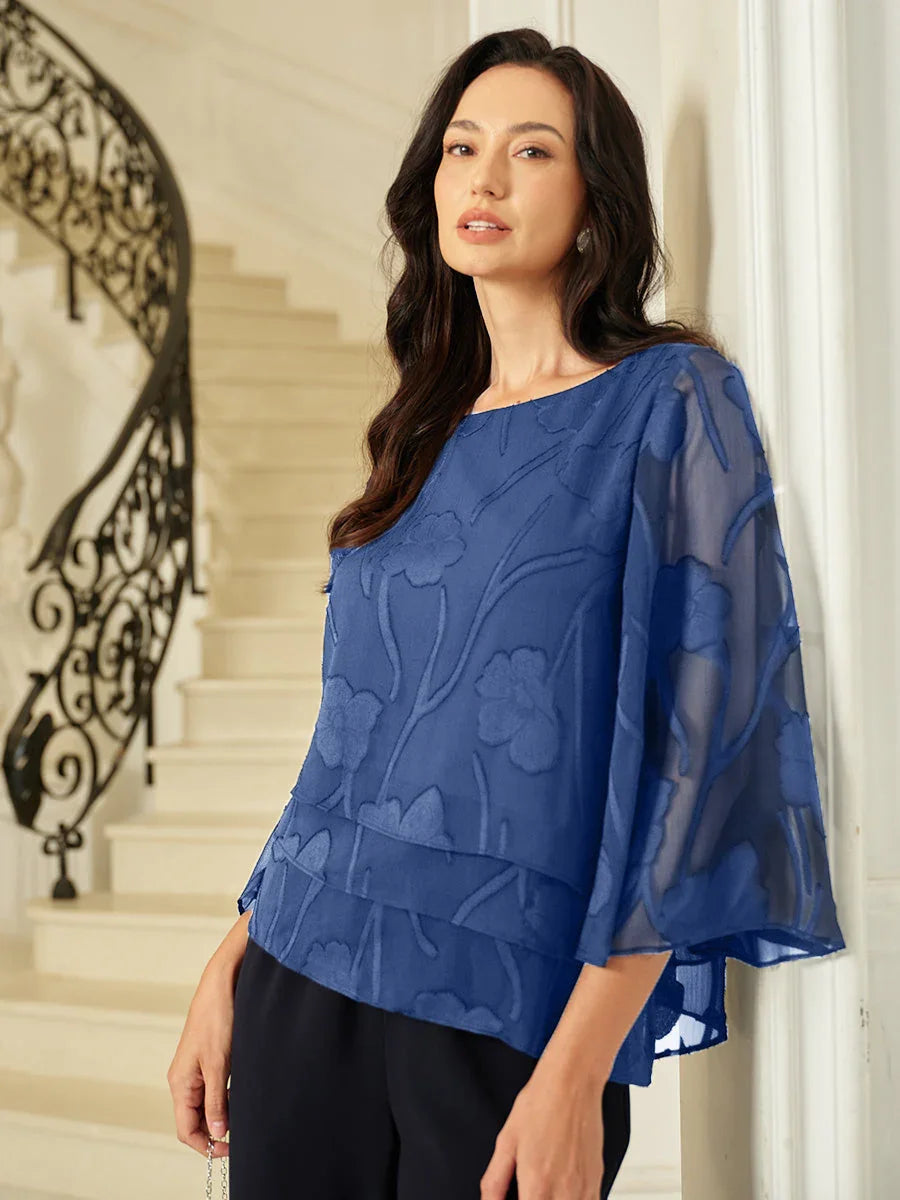 Chiffon Bloemenlaagjes Blouse