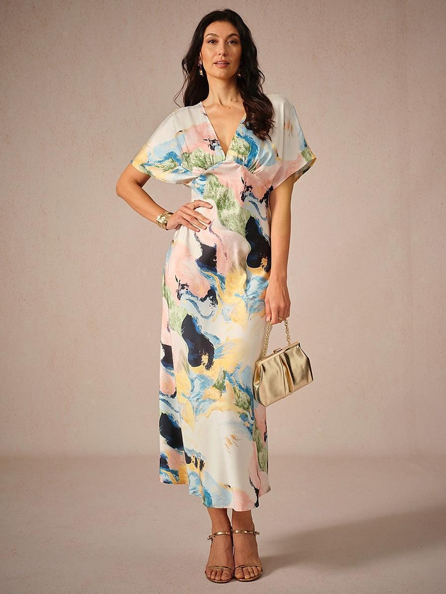 tie dye satin maxi dress Love Era Tie Dye Satin Halter Long Dress