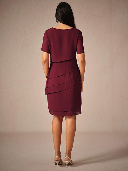 Chiffon Layered Midi Dress