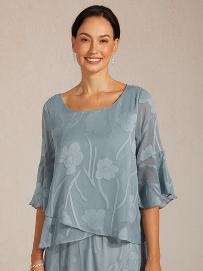 Feestelijke Chiffonblouse Met Asymmetrische Zoom