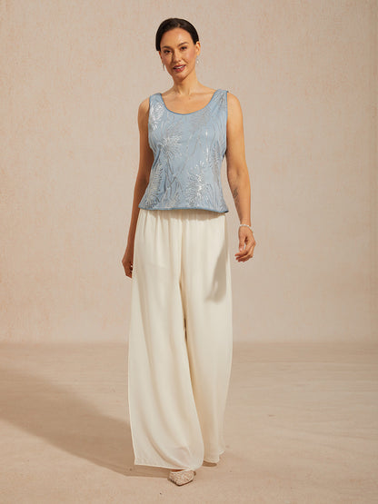 Mandarin Collar Sequin Twinset