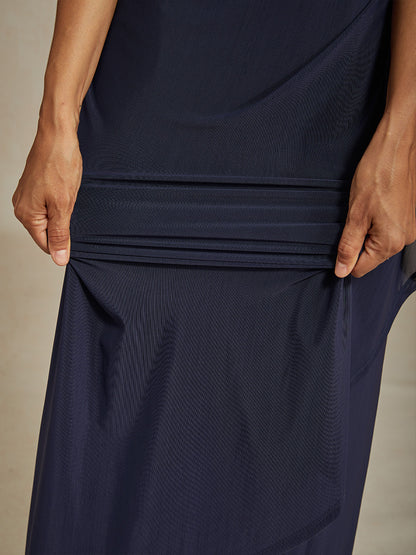 Elegant Formal Dress with Embellished Flutter Sleeves